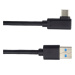 PREMIUMCORD Kabel USB typ C/M zahnutý konektor 90° - USB 3.0 A/M, 2m