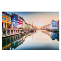 Umělecká fotografie Copenhagen, Denmark. Nyhavn, Kobenhavn's iconic canal,, emicristea, (40 x 26