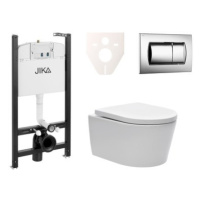 Cenově zvýhodněný závěsný WC set Jika do lehkých stěn / předstěnová montáž+ WC SAT Brevis SIKOJS