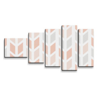 Obraz - 5-dílný Světlé kosodélníky - 100x60 cm