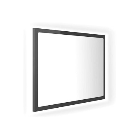 Shumee LED koupelnové zrcadlo šedé vysoký lesk 60 × 8,5 × 37cm dřevotříska