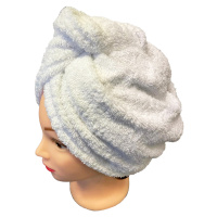 Chanar s.r.o Rychleschnoucí froté turban na vlasy, bílý