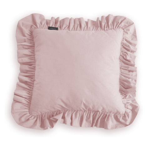 SenLove Dekorační polštář s volánkem ČTVEREC z bavlny Zvolte barvu: Světle růžová