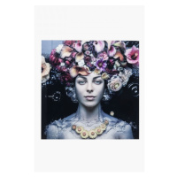 KARE Design Skleněný obraz Flower Art Lady 80×80cm