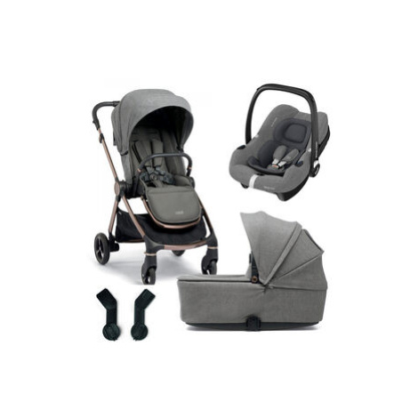 Mamas & Papas Strada kočárek 2v1 Luxe + adaptéry + autosedačka CabrioFix Select Grey