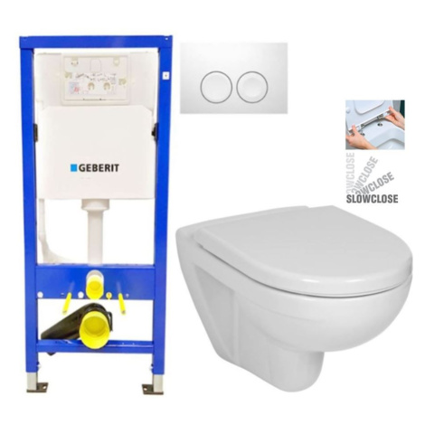 GEBERIT DuofixBasic s bílým tlačítkem DELTA21 + WC JIKA LYRA PLUS + SEDÁTKO DURAPLAST SLOWCLOSE 