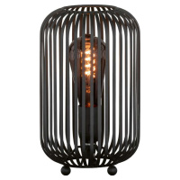 Černá stolní lampa s kovovým stínidlem (výška 25 cm) Cage – Fischer & Honsel