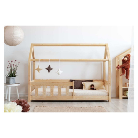 Domečková dětská postel z borovicového dřeva 120x200 cm Mila MBP - Adeko