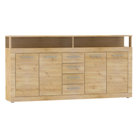 Kombinovaná komoda, dub artisan, LUNYSA 2 NEW Tempo Kondela