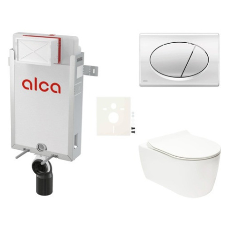 Cenově zvýhodněný závěsný WC set Alca k zazdění + WC Glacera Alfa SIKOAA2 Alcaplast