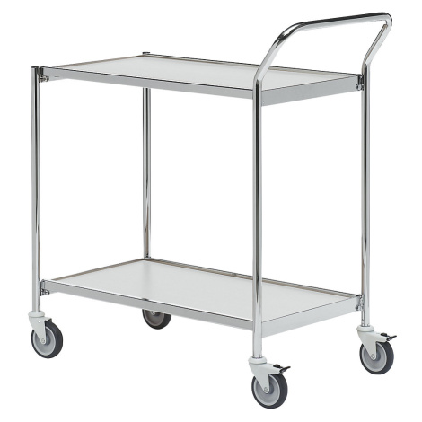 HelgeNyberg Stolový vozík, 2 etáže, d x š 1000 x 420 mm, chrom / šedá, od 5 ks