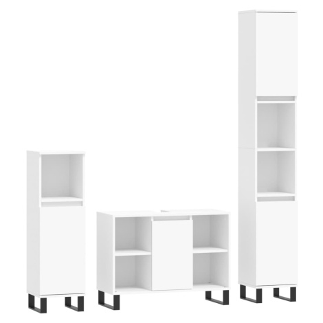 vidaXL 3dílný set koupelnového nábytku bílý kompozitní dřevo