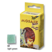 Mozaikové kamínky - skleněné - barva světle zelená