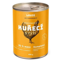 LOUIE Kompletní krmivo kuřecí (95 %) s rýží (5 %) 400 g