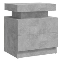 SHUMEE Noční stolek betonově šedý 45 × 35 × 52 cm dřevotříska, 326853