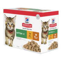 Hill's Science Plan Kitten krmivo pro kočky, kuřecí maso-krůtí maso - kapsička 12 x 85g