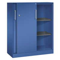 C+P Skříň s posuvnými dveřmi ASISTO, výška 1292 mm, šířka 1000 mm, enciánová modrá/enciánová mod