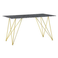 Jídelní stůl černý a zlatý 140 x 80 cm KENTON efekt mramoru, 238597
