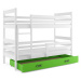 BMS Dětská patrová postel ERYK | bílá Barva: bílá / zelená, Rozměr: 190 x 80 cm