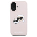 Karl Lagerfeld Liquid Silicone Double Heads MagSafe kryt iPhone 16 růžový