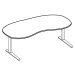 EUROKRAFTpro ANNY - Psací stůl s podstavcem s nohami ve tvaru C, tvar ledviny, šířka 2000 mm, ja