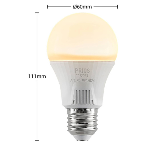 PRIOS LED žárovka E27 A60 11W bílá 3 000K sada 10 ks