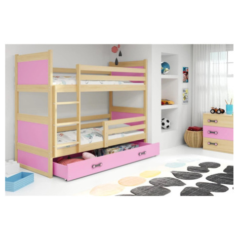 Dětská patrová postel RICO 160x80 cm Borovice Ružové BMS