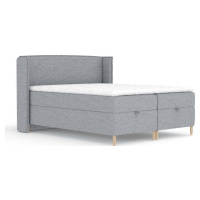 Šedá boxspring postel s úložným prostorem 160x200 cm Monpelli – Maison de Rêve