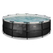Bazén s filtrací Black Leather pool Exit Toys kruhový ocelová konstrukce 427*122 cm černý od 6 l