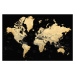 Mapa Black and gold detailed world map with cities, Eleni, Blursbyai, 40 × 26.7 cm