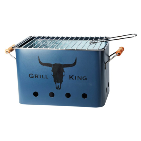 PROGARDEN Přenosný gril na dřevěné uhlí GRILL KING 43 x 20 cm modrá KO-C83000120