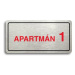 Accept Piktogram "APARTMÁN 1 II" (160 × 80 mm) (stříbrná tabulka - barevný tisk)