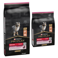 PURINA PRO PLAN, 12 + 3 kg / 14 + 3 kg zdarma - Medium Puppy Sensitive Skin 12 kg + 3 kg