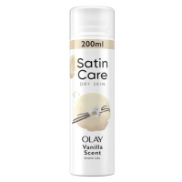 Gillette Satin Care Dámský Gel Na Holení, Vanilla Scent with Olay, 200 ml