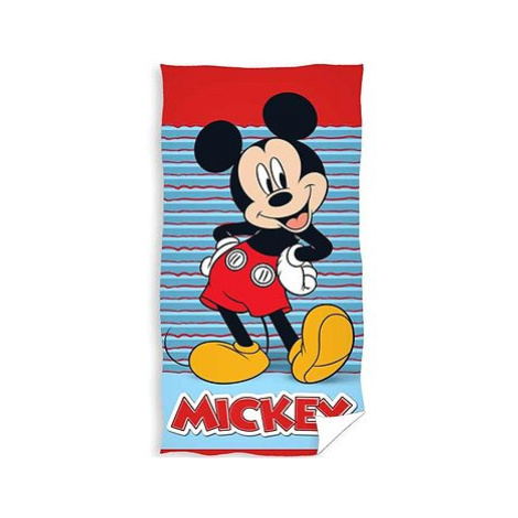 4sleep Dětská osuška 70 × 140 cm, Mickey Mouse modré a červené proužky