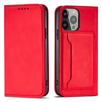 Magnet Card Case iPhone 14 flip cover wallet stand red