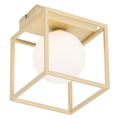 Designová stropní lampa zlatá s bílou - Aniek QAZQA