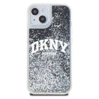 Zadní kryt DKNY Liquid Glitter Arch Logo pro Apple iPhone 15, černá