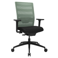 Topstar Kancelářská otočná židle AirWork, s područkami, synchronní mechanika, černá, mátová zele