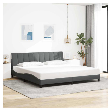 vidaXL Rám postele bez matrace Hanko tmavě šedý 200 x 200 cm textil