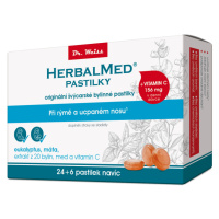 HerbalMed pastylky Dr.Weiss Eukalyptus + máta + vitamin C 24+6