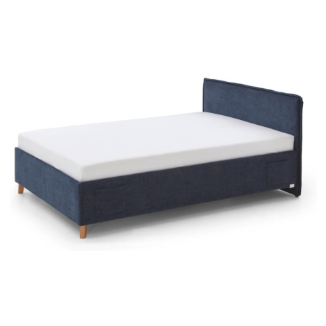 Tmavě modrá čalouněná dětská postel bez roštu 140x200 cm Fun – Meise Möbel