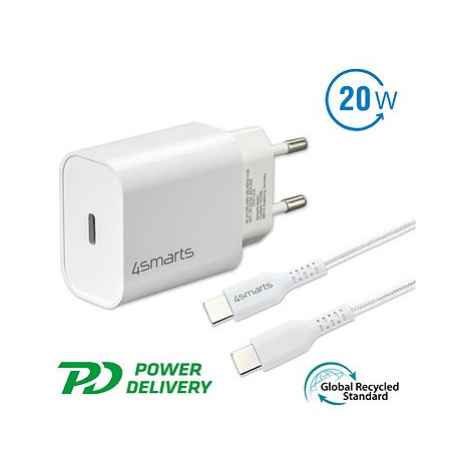 4smarts Wall Charger VoltPlug PD 20W and USB-C to USB-C Cable 1.5m white