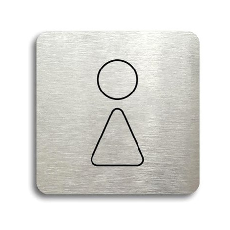 Accept Piktogram "WC ženy III" (80 × 80 mm) (stříbrná tabulka - černý tisk bez rámečku)