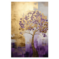 Ilustrace Purple Gold Paint, Bilge Paksoylu, 26.7 × 40 cm