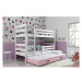 Dětská patrová postel ERYK s výsuvným lůžkem 80x190 cm - bílá Šedá