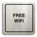 Accept Piktogram "free WiFi" (80 × 80 mm) (stříbrná tabulka - černý tisk)