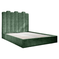Zelená čalouněná dvoulůžková postel s úložným prostorem s roštem 180x200 cm Dreamy Aurora – Miuf