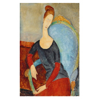 Obrazová reprodukce Mme Hebuterne in a Blue Chair, Modigliani, Amedeo, 26.7 × 40 cm