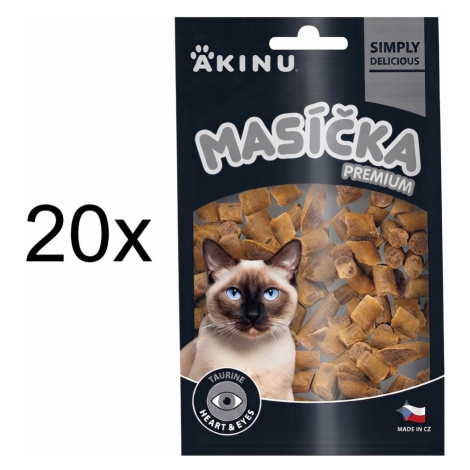 Akinu MASÍČKA PREMIUM Heart & Eyes pamlsek pro kočky 20 x 50 g